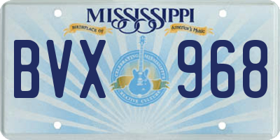 MS license plate BVX968