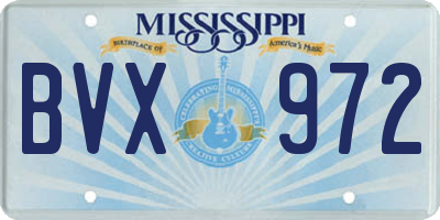 MS license plate BVX972