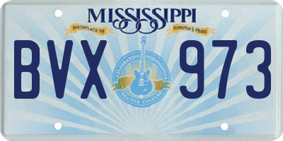 MS license plate BVX973