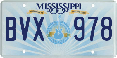 MS license plate BVX978