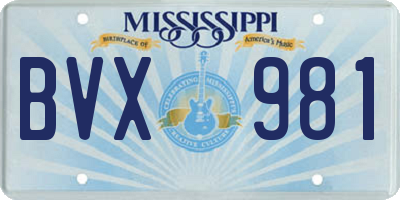 MS license plate BVX981