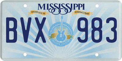 MS license plate BVX983