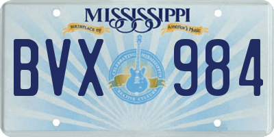 MS license plate BVX984