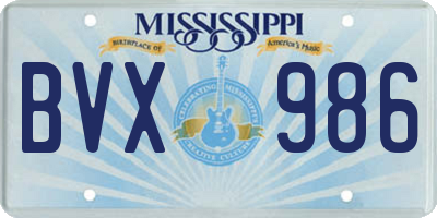 MS license plate BVX986