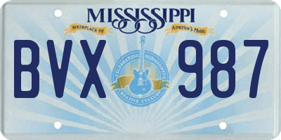 MS license plate BVX987