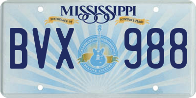 MS license plate BVX988