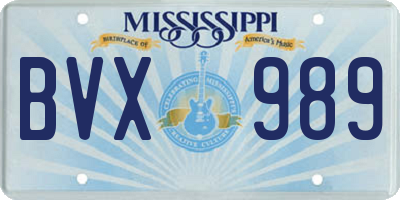 MS license plate BVX989
