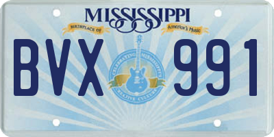 MS license plate BVX991