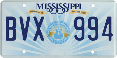 MS license plate BVX994
