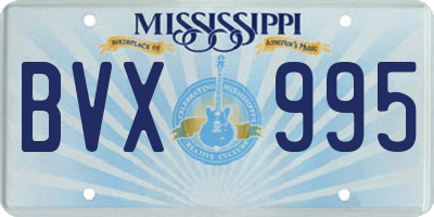 MS license plate BVX995