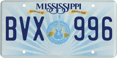 MS license plate BVX996