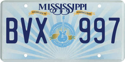 MS license plate BVX997
