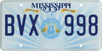 MS license plate BVX998