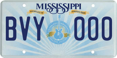 MS license plate BVY000