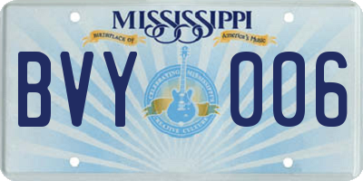 MS license plate BVY006