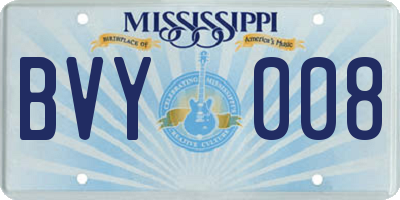 MS license plate BVY008