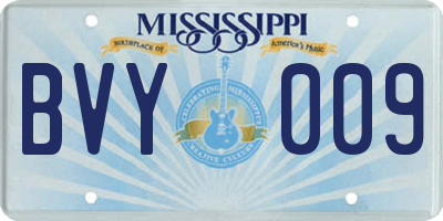 MS license plate BVY009