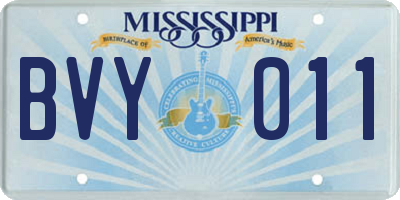 MS license plate BVY011