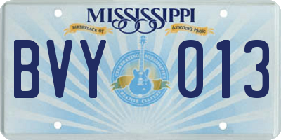 MS license plate BVY013