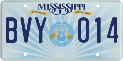 MS license plate BVY014