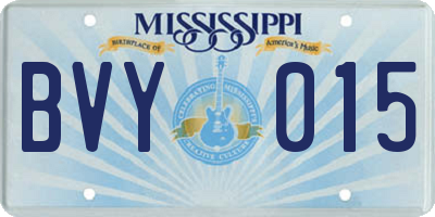 MS license plate BVY015