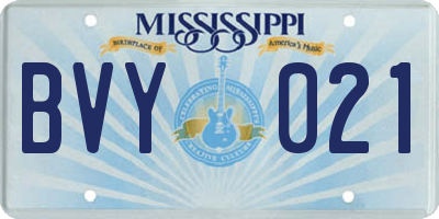 MS license plate BVY021