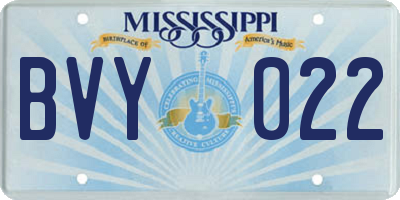MS license plate BVY022