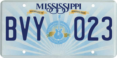 MS license plate BVY023