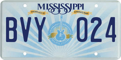 MS license plate BVY024