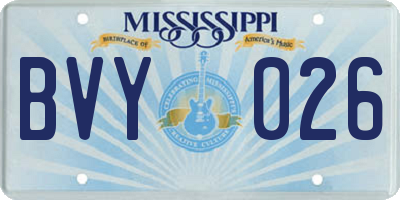 MS license plate BVY026