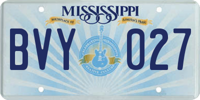 MS license plate BVY027