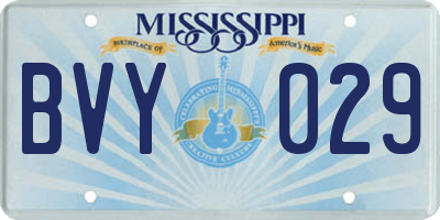 MS license plate BVY029