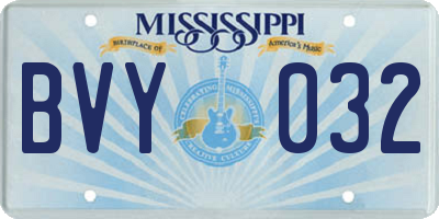 MS license plate BVY032