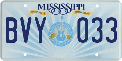 MS license plate BVY033