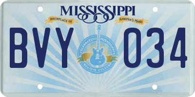 MS license plate BVY034