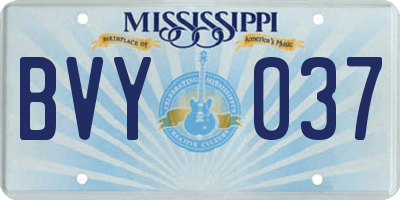 MS license plate BVY037