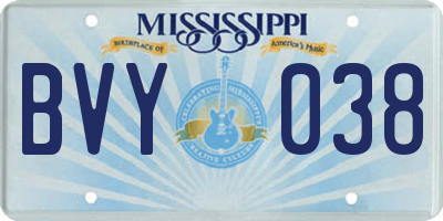 MS license plate BVY038