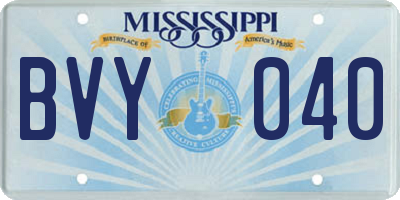 MS license plate BVY040