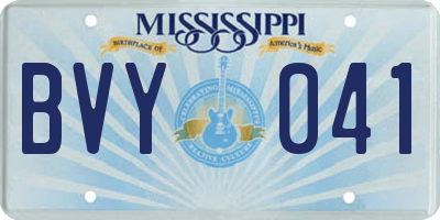 MS license plate BVY041