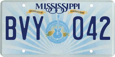 MS license plate BVY042