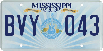 MS license plate BVY043