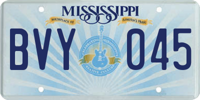 MS license plate BVY045