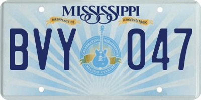 MS license plate BVY047