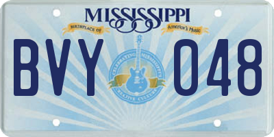 MS license plate BVY048