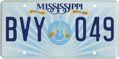 MS license plate BVY049
