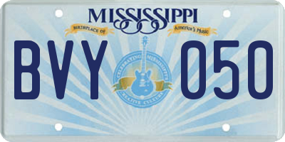 MS license plate BVY050
