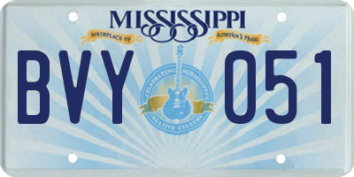 MS license plate BVY051
