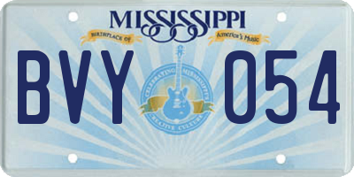 MS license plate BVY054