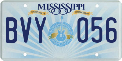 MS license plate BVY056