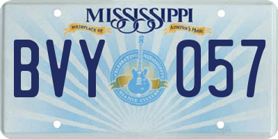 MS license plate BVY057